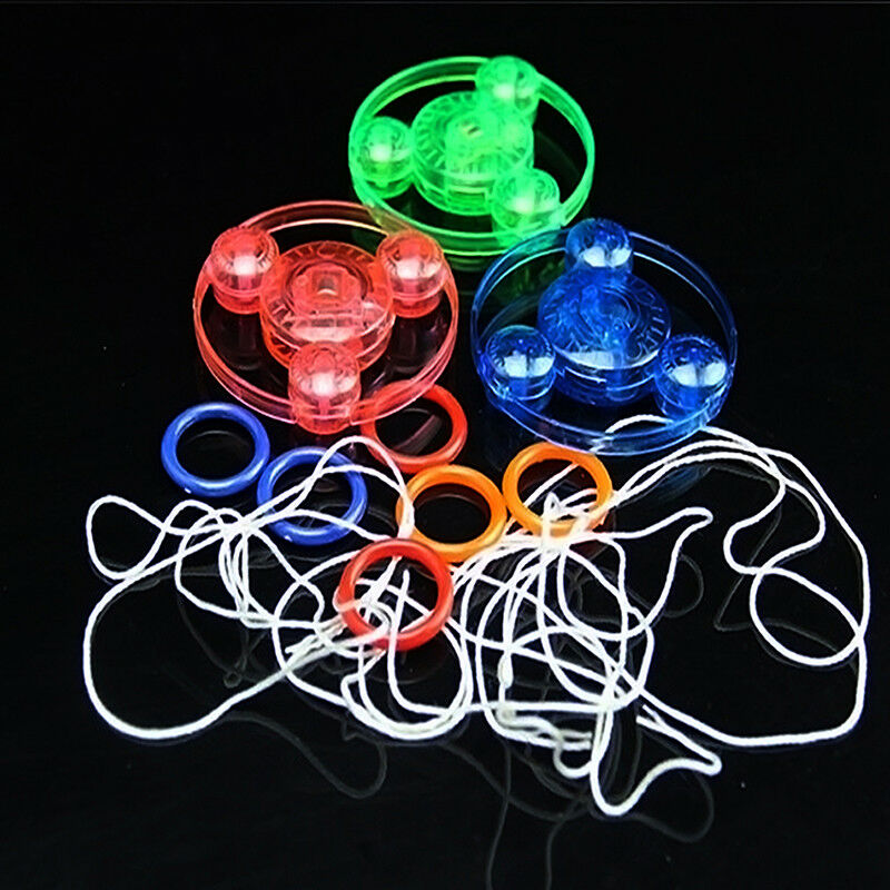 4 Pcs Outdoor Toys Kids Funny LED Light Flying Saucer Colorful Spin