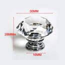 16pcs Glass Knob Drawer Door Crystal Diamond Handle Pull Dia 30mm for Wardr