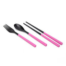 Portable Travel Set ABS Plastic Tableware 3 Piece Set Folding Combination