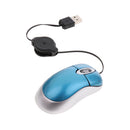 Retractable Laptop Wired USB Mini Mouse For PC Laptop Notebook Blue