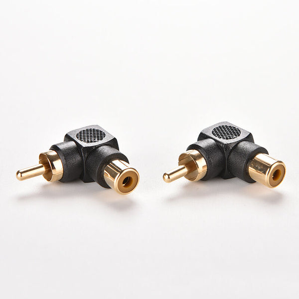 1Pcs RCA Male to Female M/F Connector Adapter Audio AV Plug 90 Right-angle.ES