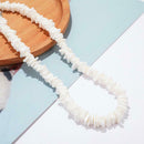 Geometric Irregular Shell Necklace Women Handmade Choker Jewelry (White) A