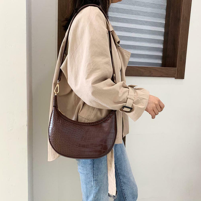 Retro PU Leather Messenger Bag Women Casual Shoulder Handbags Purse (Brown) A