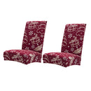 2pcs Snowflake Pattern Stretch Universal Dinning Living Room Chair Covers