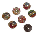 50Pcs Mixed Wooden Wood Buttons 2 Holes 15mm Sewing Scrapbooking DIY Crafts