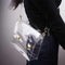 Girls PVC Transparent Clear Clutch Bag Chain Tote Jelly Bag Shoulder Handbag
