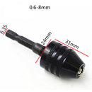 0.6-8mm Keyless Drill Chuck Screwdriver Hex Shank Drill Bits Power Tools  MO