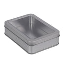 3x Rectangle Tin Storage with Window Lids Small Parts Beads Storage Case Box