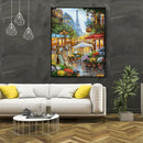 Painting By Numbers Kit DIY Street Tower Canvas Oil Picture Wall Artwork