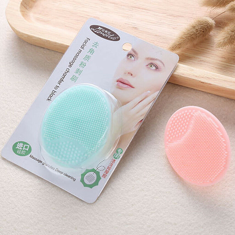 2x Facial Cleansing Brush Wash Pads Soft Silicone for Blackheads Acne Removal
