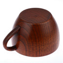 Natural Jujube Bar Wooden Cup Mugs With Handgrip Coffee Tea Milk