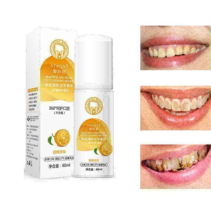 60ml Oral Care Whiten Oral Hygiene Mousse Remove Stain Foam Toothpaste R7T8 Z7D0