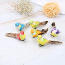Artificial feather birds nest decorative mini swallows home garden ornaments  JR