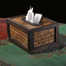 Retro Bamboo Wood Facial Tissue Box Cover/Holder for Bathroom Countertops