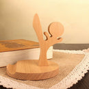 1X(Universal Unique Wooden Kufung Style Cellphone Holder Stand Bracket For