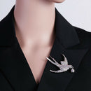 4X(Colorful Rhinestone Swallow Brooch Female Beautiful Vivid Bird Animal BrA3I8)