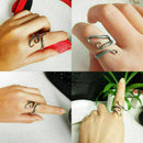 Smart Adjustable Women Men RetroTitanium Steel Gothic  Octopus Finger Ope P X8A5