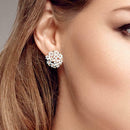 Korean Flower Crystal Stud Earrings Women Charming Ear Jewelry Accessories A