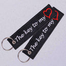 Embroidery Motorcycle Key Tag The Key to My Heart Key Chain Gift New E0R1 N B0B0