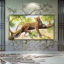 Diamond Painting Leopard in Tree 5D DIY Full Round Wall Picture Kit 50x30cm