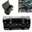 Black Motorcycle Saddlebags PU Leather Front Fork Tail Tool For Chopper Bag F0Y8