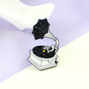 Universe Phonograph Brooch Enamel Badges Jacket Shirt Lapel Jewelry Gift