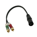 2x Audio Cable- 12Inch Splitter Patch Y Cable - 1 XLR Male to 2 RCA Male