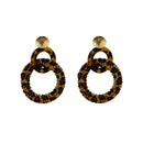 Acrylic Earrings Women Leopard Print Rattan Pendant Earrings Geometric Roun