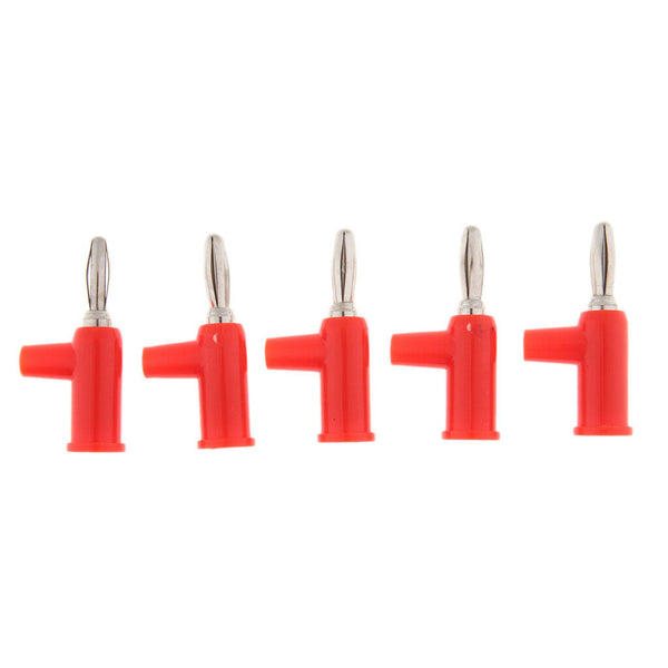 10 Pieces 4mm Wire Audio Speaker Cable Banana Plug Connectors, Red+ Black