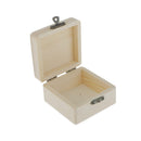 2pcs Small Unfinished Unpainted Natural Wooden Box With Hinged Lid Lidded