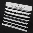 6X Women Elegant Charm Necklace Set Lace Hollow Black Clavicle Choker Jewelry Nw