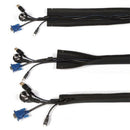 New 20" Neoprene Cable Management Sleeve Zipper Wrap Wire Hider Cover Organizer
