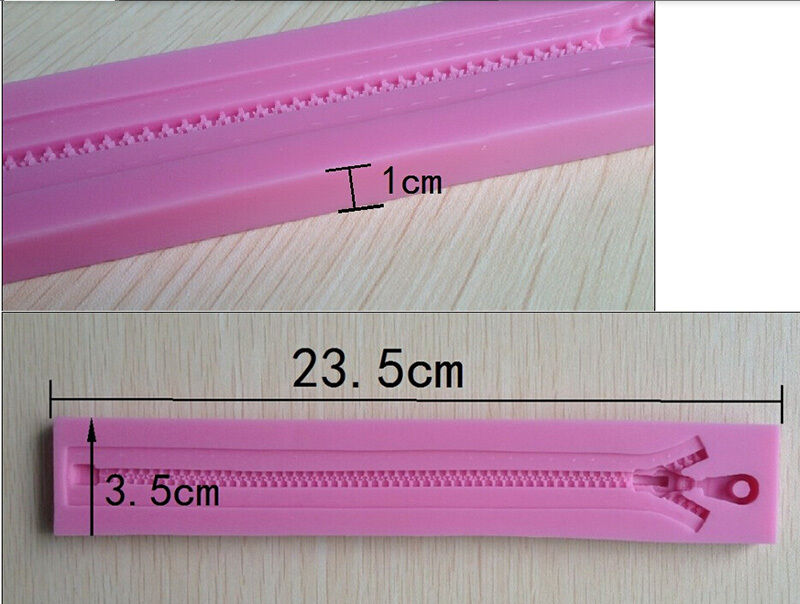 1*Zip Zipper Silicone Cake Fondant Decor Topper Mould Chocolate Baking Mold 3C