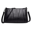 Women Girls Zipper PU Crossbody Messenger Bags Casual Pure Shoulder Handbag