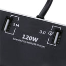 3 Sockets Cigarette Lighter Quick Charge 3.0 Car Charger Splitter Adapter Black