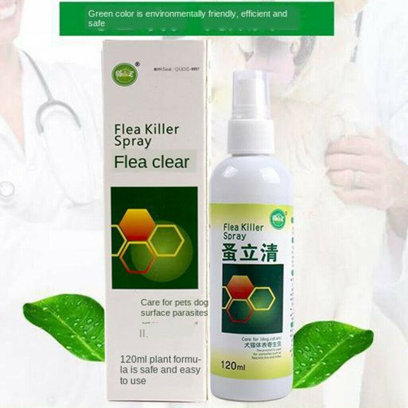 120ml Portable Pet Dog Flea Killer Spray Animals Anti-flea Drop Liquid