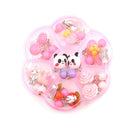 7Pairs Lovely Panada Flower Earrings Clip-On No Pierced Design For Kids Girls.ES