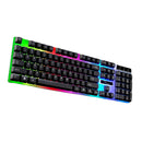 LED Illuminated USB 2.0 Gaming Keyboard Universal Plastic Keypad Black
