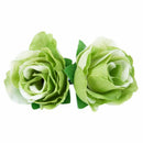 50 pcs 3cm artificial silk roses heads wedding flower decoration, green