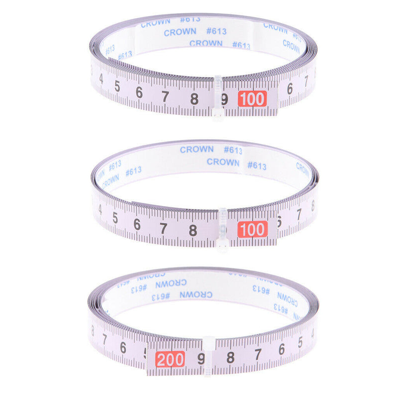 3 Pieces  Durable Miter Saw Track Tape Measure Backing Metric Steel Ruler Middle