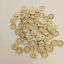 100 Pieces Handmade Love Heart Wood Buttons 2 Holes 15mm for DIY Sewing