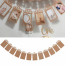 1-12 Months Baby 1st Birthday Photo Frame Shower Bunting Banner Party Decor DIY
