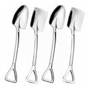 4pcs Stainless Steel Durable Spade Shovel Spoon Scoop for Birthday Party Dessert