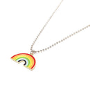 Fashion Colorful Rainbow Pendant Round Beads Chain Women Men Necklace Jewelr Kw