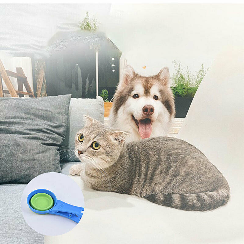 1Pc Collapsible Pet Scoop Silicone Measuring Cups Sealing Clip 2 in 1 ScoopSEAU