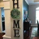 Artificial Green Leaves Wreath - 17.5 Inch Front Door Wreath Shell Grass Bo K2D9