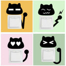 10Pcs/Set DIY Black Cat Wall Switch Stickers Wall Decals