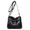 Hit Color Shoulder Messenger Handbags Women Leather Crossbody Bags (Black)