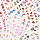 55Pcs Cherry Nail Water Decals Flower Butterfly Nail Art Transfer Stickers Decor