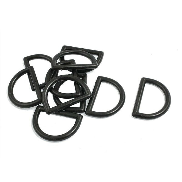 1" Repair Parts Black Plastic D Ring Buckle for Backpack Bag 10 Pcs